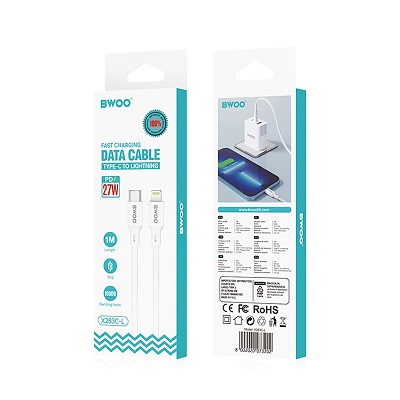 CABLU DATE BWOO TypeC-Iphone X283C-L 27W 1m alb