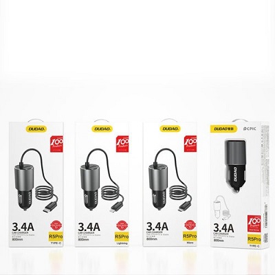 INCARCATOR AUTO IPHONE DUDAO R5Pro, 3.4A negru