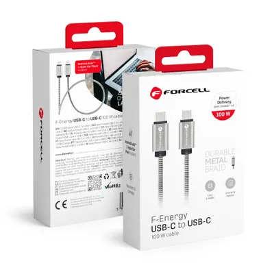 CABLU DATE FORCELL TypeC-TypeC C239 QC4.0 5A/20V PD 100W gri