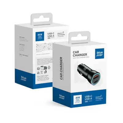 ADAPTOR AUTO BLUE STAR CC396 3A 25W USB A PD QC3.0 5784 negru