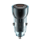 ADAPTOR AUTO XO CC60 60W 1XUSB, 1XUSB-C albastru