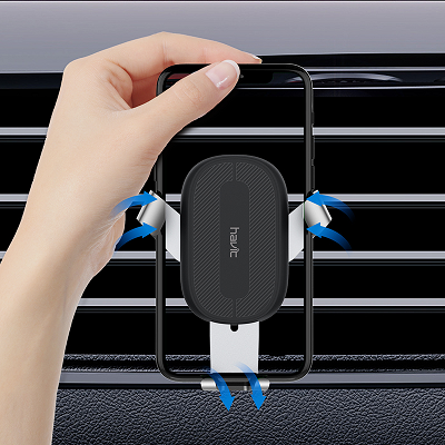 SUPORT AUTO HAVIT W3004 + incarcare wireless 10W negru