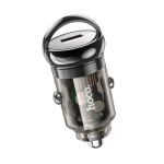 ADAPTOR AUTO HOCO Z53 TypeC PD QC3.0 3A 30W transparent negru