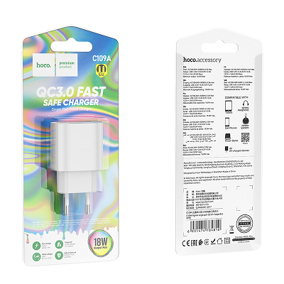 ADAPTOR PRIZA HOCO C109A QC3.0 alb