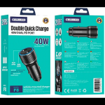 ADAPTOR AUTO JELLICO F8 PD 40W 2XUSB-C negru