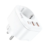 ADAPTOR PRIZA HOCO NS3 cu iesire TypeC PD 20W+2XUSB QC3.0 3A alb