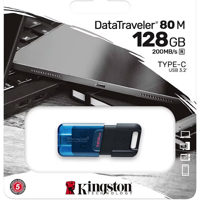 USB 128GB KINGSTON 3.2 DT 80M TypeC negru