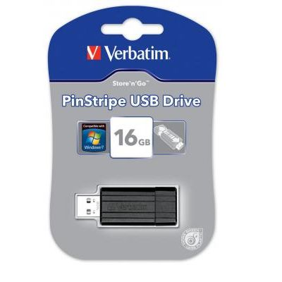 USB 16GB VERBATIM PinStripe 2.0 negru