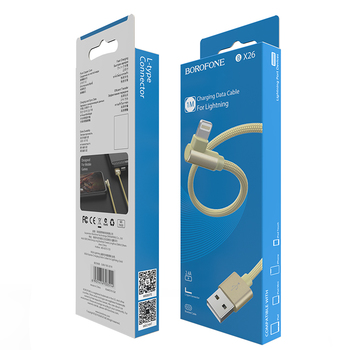 CABLU DATE BOROFONE IPHONE BX26, 2.4A, 1m gold