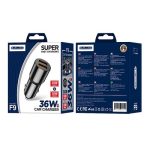 ADAPTOR AUTO JELLICO F9 36W 2XUSB, QC3.0 negru