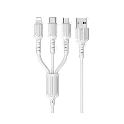 CABLU DATE BOROFONE BX16 3in1 Iphone-Micro-Type C 1m alb