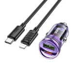 INCARCATOR HOCO AUTO Z53A TypeC-Iphone USB A PD QC3.0 3A 30W mov