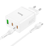 INCARCATOR HOCO TYPE-C N33 +cablu TypeC + USB A PD QC3.0 3A 35W alb