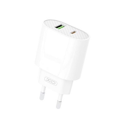 ADAPTOR PRIZA XO L81A PD QC 3.0 3A 1XUSB, 1XUSB-C alb
