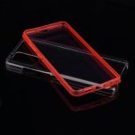 HUSA SILICON FATA SPATE FULL COVER PC+TPU SAMSUNG A51 transparent-rosu