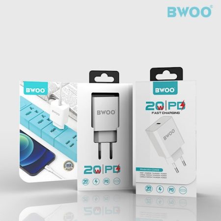 ADAPTOR PRIZA BWOO BO CDA68 PD 20W, 1XUSB-C alb