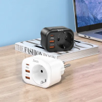 ADAPTOR PRIZA HOCO NS3 cu iesire TypeC PD 20W+2XUSB QC3.0 3A alb