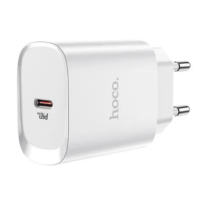 ADAPTOR PRIZA HOCO N14 cu iesire TYPE-C PD 20W alb