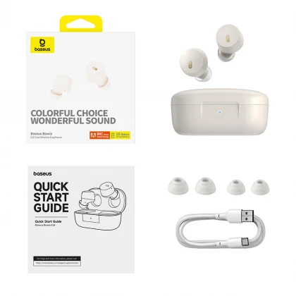 CASCA BLUETOOTH BASEUS TWS E18 alb