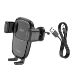 SUPORT AUTO HOCO HW1 Pro+incarcare wireless 15W / HW01 Pro 91603 negru