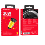 ADAPTOR AUTO BOROFONE BZ26 + TypeC PD 30W 3A galben