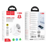 ADAPTOR PRIZA HOCO NS3 cu iesire TypeC PD 20W+2XUSB QC3.0 3A alb