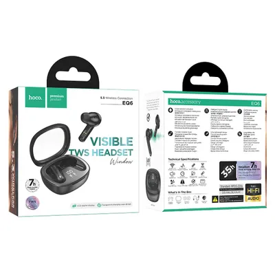 CASCA BLUETOOTH HOCO TWS EQ6 negru