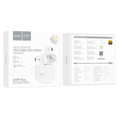 CASCA BLUETOOTH HOCO TWS EW19 Plus alb