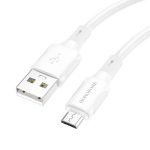 CABLU DATE BOROFONE MICROUSB BX80 1m 3A alb