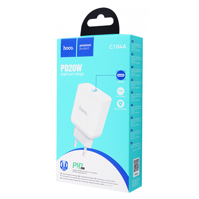 ADAPTOR PRIZA HOCO C104A PD 20W alb