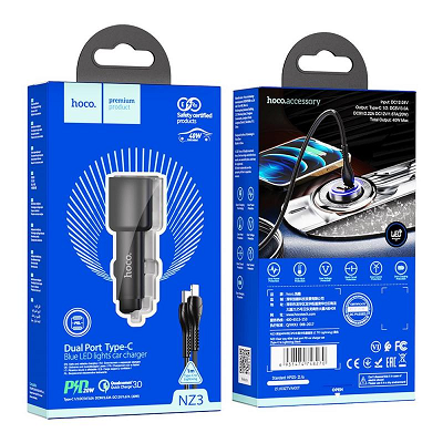 INCARCATOR HOCO AUTO NZ3 TypeC-Iphone 40W PD negru