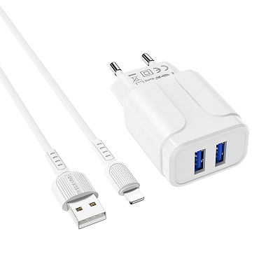 INCARCATOR RETEA BOROFONE BA37A 2XUSB 2.4A+cablu TYPE C