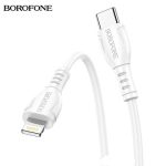 Cablu date Borofone BX51 Type c la Iphone, 1m 12W alb