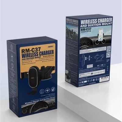 SUPORT AUTO REMAX RM C37 CU INCARCARE WIRELESS negru