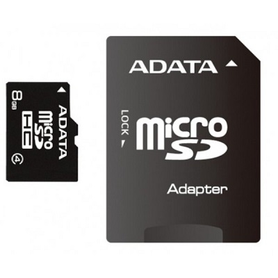Card de memorie ADATA MicroSDHC, 8GB, cu adaptor SD