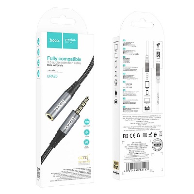 CABLU JACK AUDIO HOCO UPA20 1m, negru