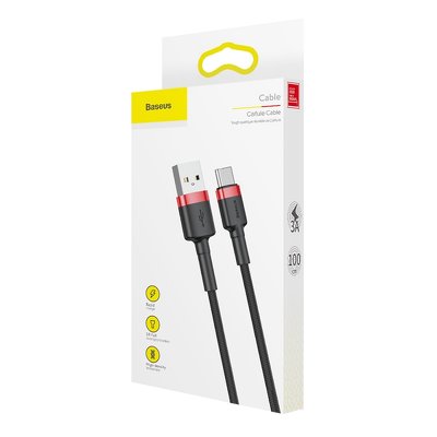 CABLU DATE BASEUS TYPE C CATKLF-B91 3A 1M negru-rosu