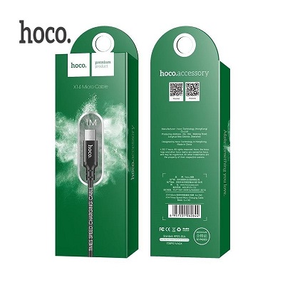 CABLU DATE MICROUSB X14 1M HOCO NEGRU