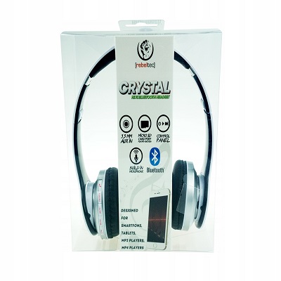CASCA BLUETOOTH REBELTEC CRYSTAL ALB