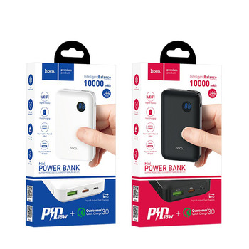 POWER BANK 10000 mAh HOCO J44+cablu Type c PD QC 3.0 alb