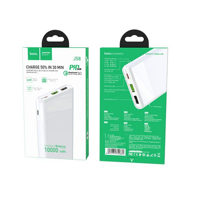 POWER BANK 10000 mAh HOCO J58 Cosmo PD+QC3.0 alb
