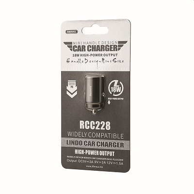 Incarcator auto Remax RCC228 fara cablu, 18W 2XUSB negru