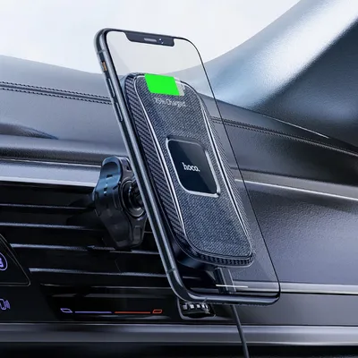 SUPORT AUTO HOCO CA75 magnetic 15W cu incarcare wireless negru