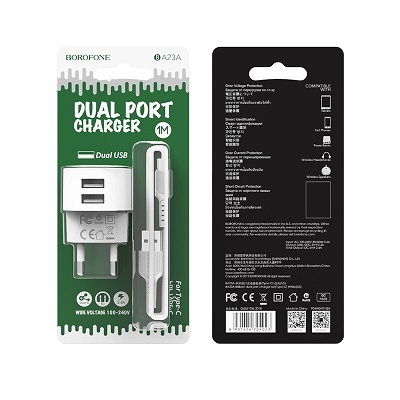 INCARCATOR RETEA BOROFONE TYPE-C 2XUSB 2.4A BA23A ALB