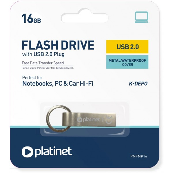 USB 16GB PLATINET 2.0 K-DEPO METAL argintiu