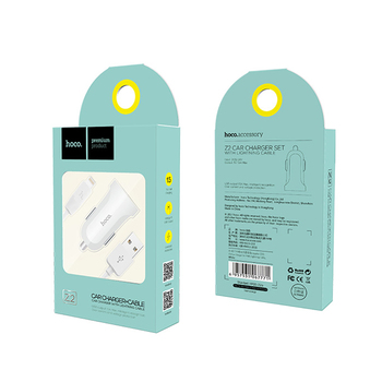 Incarcator auto HOCO Iphone Z2, 1xusb 1.5A alb