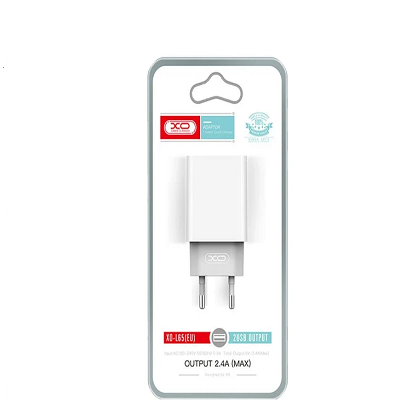 ADAPTOR PRIZA XO-L65 2xusb, 2.4A alb