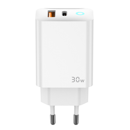 ADAPTOR PRIZA JELLICO EU13 GaN PD 30W 1XUSB-C + 1XUSB QC3.0 alb
