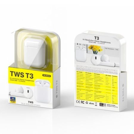 CASCA BLUETOOTH TWS T3 WK Design alb