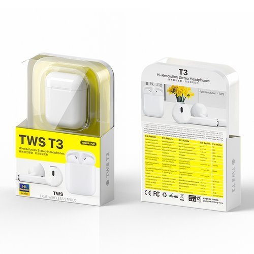 CASCA BLUETOOTH TWS T3 WK Design alb